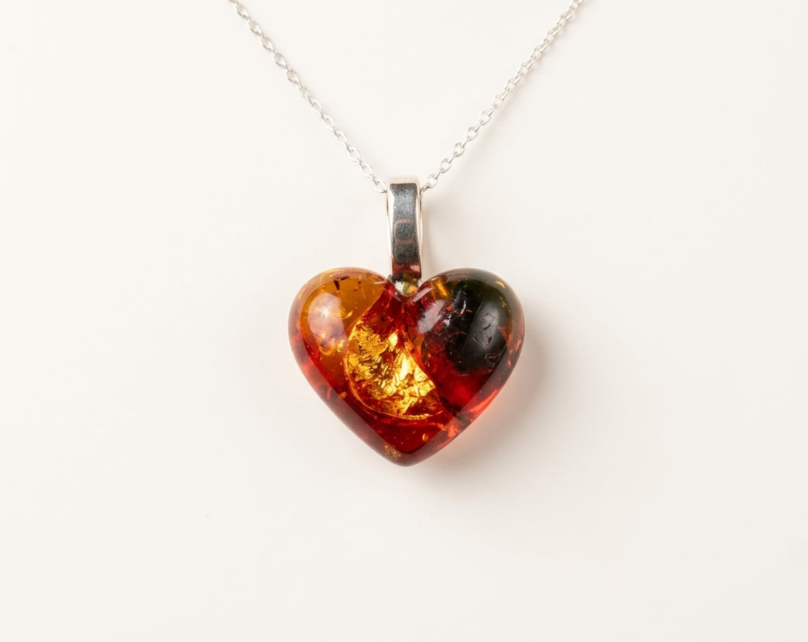 Red Glitter Heart Pendant NFC
