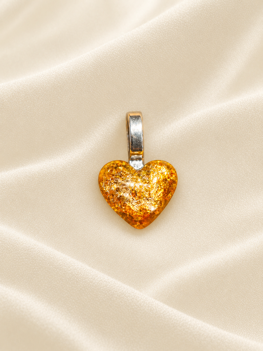 Gold Glitter Heart Pendant NFC