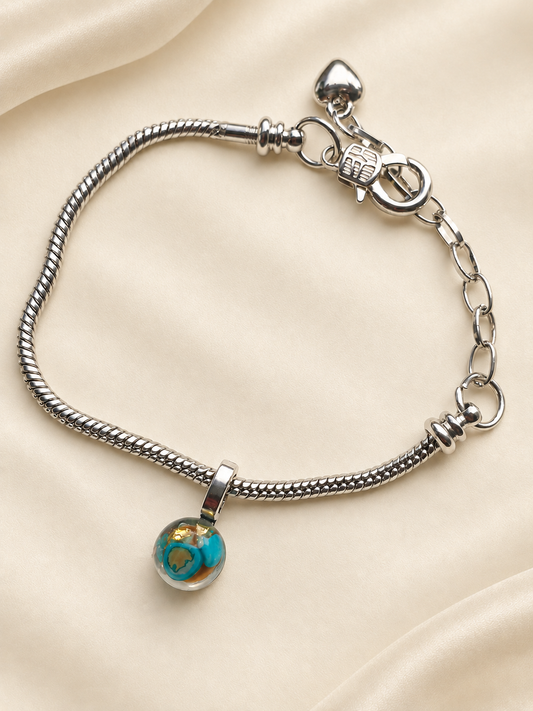 Ocean Dreams Bracelet - Handmade memory bracelet with turquoise charm