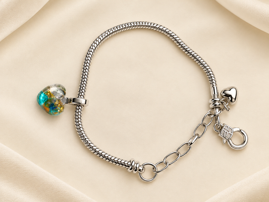 Celestial Turquoise Memory Bracelet - Handmade memory bracelet with turquoise charm