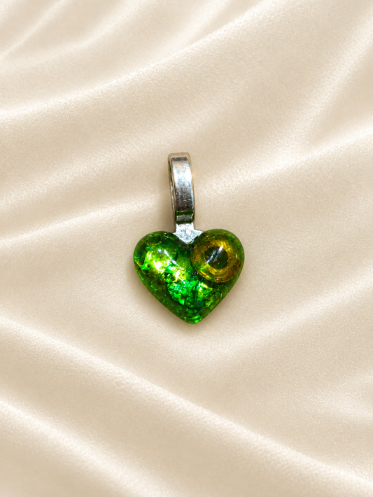 Bottle Green Heart Pendant NFC